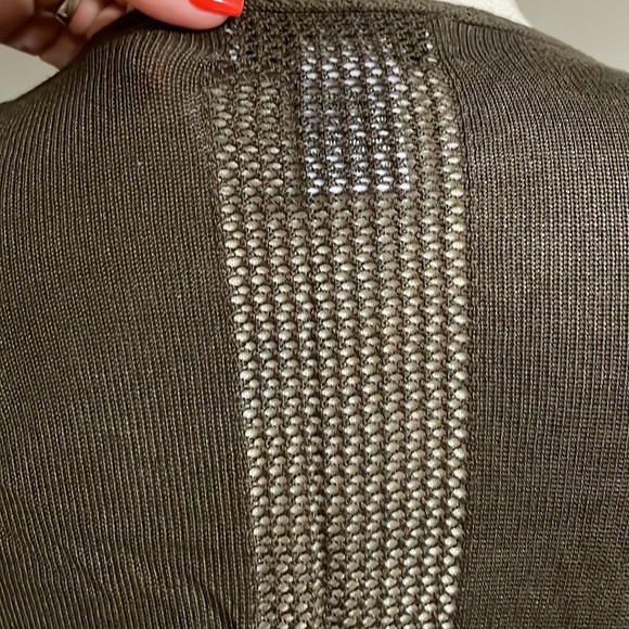 MAGASCHONI woman’s plus cascade open cardigan open knit accent army green 1X - Picture 7 of 10